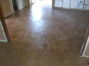 Trowel-down Overlay With Tile Pattern and Waterbased Stain